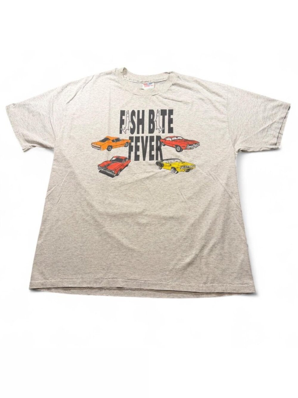 Vintage 80s 90s Fish Bite Fever Classic Car Grandpacore Fishing USA Tee XL